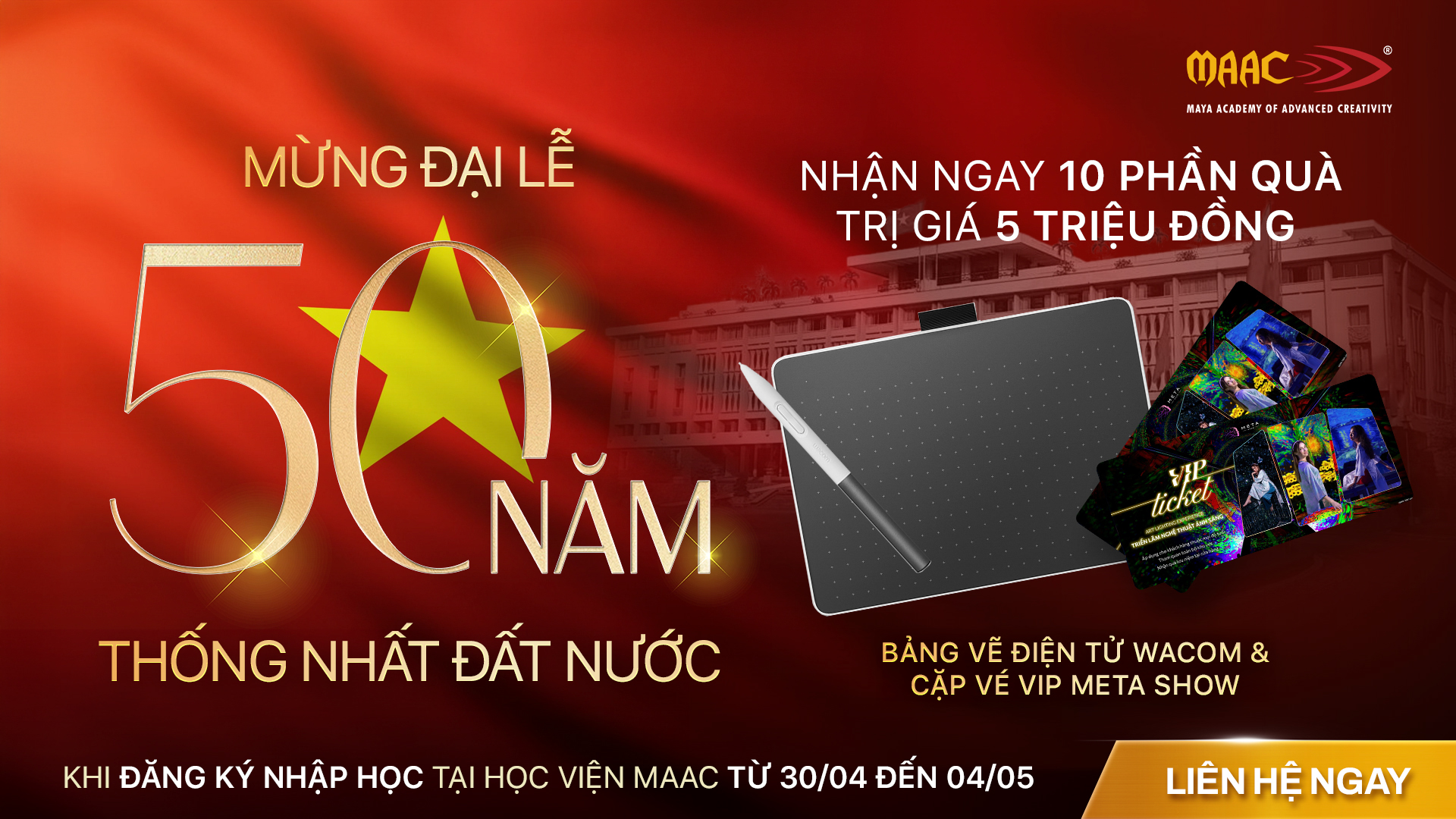 MAAC tặng combo quà xịn mừng Đại lễ 50 năm Thống nhất Đất nước